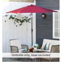 Outsunny 2.7M Garden Parasol With Tilt And Crank Red Градина