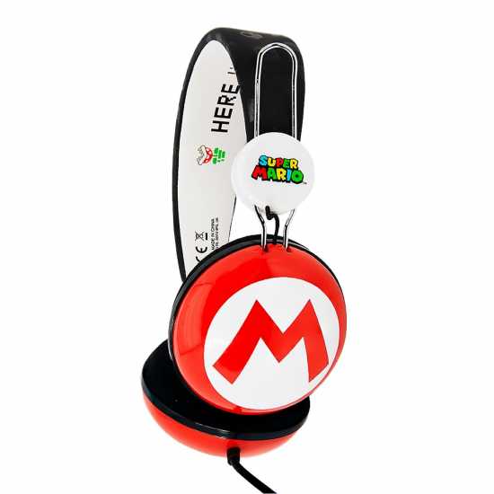 Super Mario Icon Red Black Headphones  