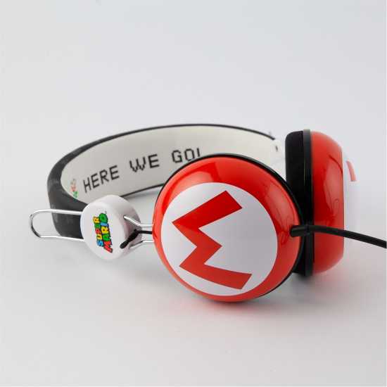 Super Mario Icon Red Black Headphones  