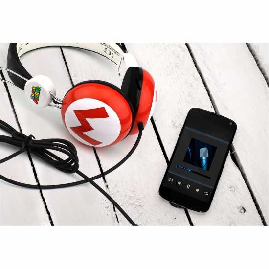 Super Mario Icon Red Black Headphones  