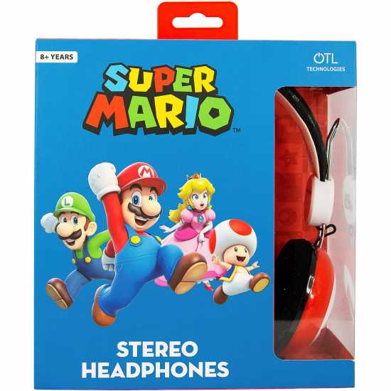 Super Mario Icon Red Black Headphones  