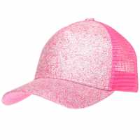 Sale Crafted Bling Cap Junior Girls Pink Glitter Шапки с козирка