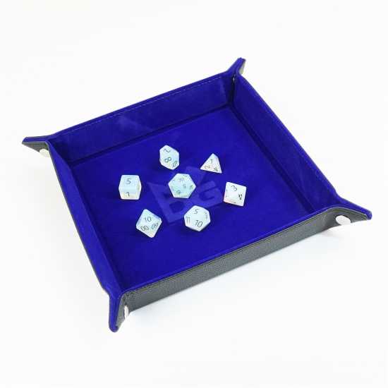 Asmodee Fold Up Velvet Dice Tray: Blue  