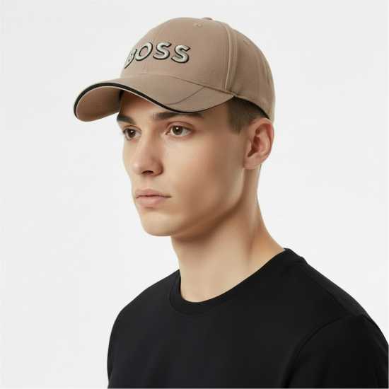 Hugo Boss Boss Men's  Embroidered Logo Baseball Cap Brown 334 