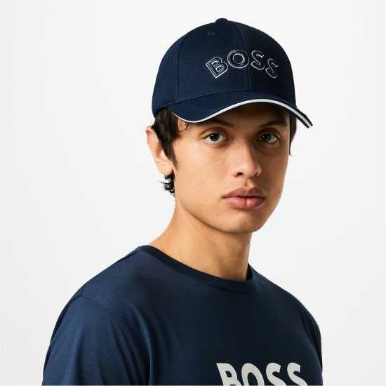 Hugo Boss Boss Men's  Embroidered Logo Baseball Cap Navy 406 