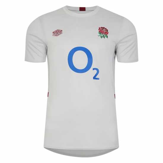 Umbro England Rugby Gym T-Shirt 2023 2024 Adults Dew/Metal/Red - Мъжко облекло за едри хора