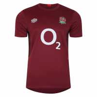Umbro England Rugby Gym T-Shirt 2023 2024 Adults Red/Scarlet Мъжко облекло за едри хора