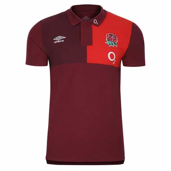 Umbro Блуза С Яка England Rugby Cvc Polo Shirt 2023 2024 Adults Red/Scarlet Мъжко облекло за едри хора