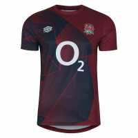 Umbro England Rugby Warm Up Shirt 2023 2024 Adults Red/Navy Мъжки ризи