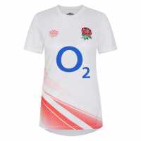 Umbro England Rugby Warm Up Shirt 2023 2024 Womens  Дамски тениски и фланелки