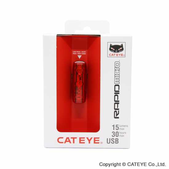 Cateye Rapid Micro Usb Rechargeable Rear Light (15 Lumen)  Колоездачни аксесоари