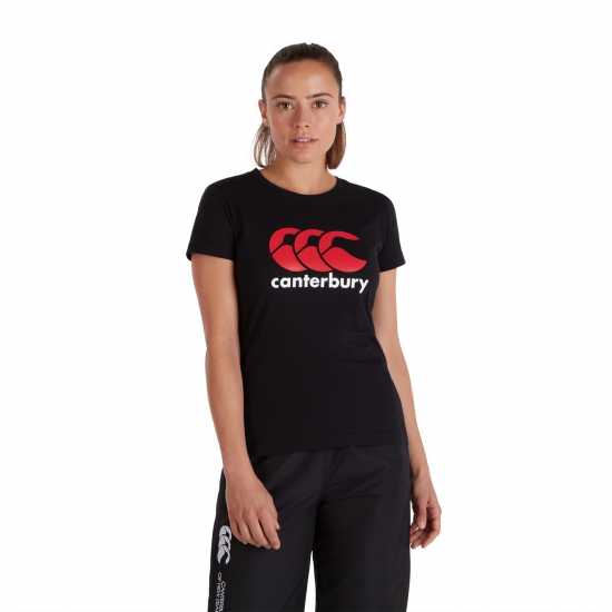 Canterbury Тениска С Лого Ccc Logo Tee Ld34 Black Дамски тениски и фланелки