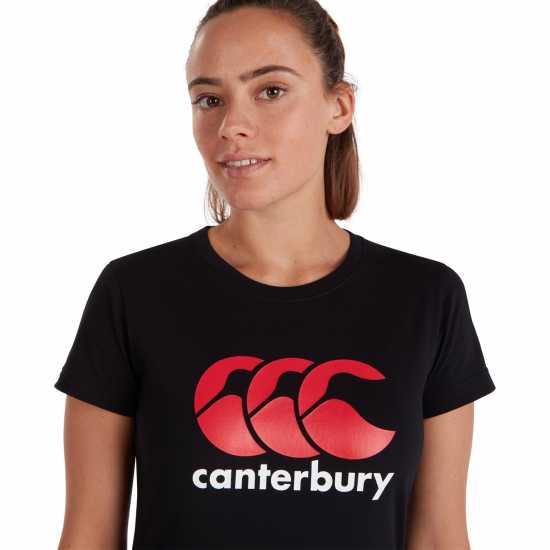 Canterbury Тениска С Лого Ccc Logo Tee Ld34 Black Дамски тениски и фланелки