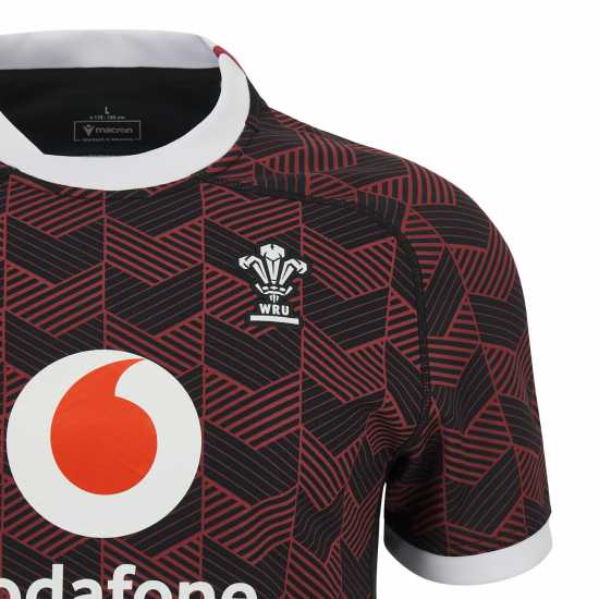 Macron Wru Wales Rugby Training Shirt Black/Crd Мъжки ризи
