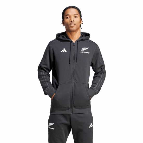 Adidas All Blacks 3 Stripe Full Zip Hoodie 2023 Adults  Мъжки суитчъри и блузи с качулки