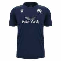 Macron Scotland Rugby Training 6 Nations Shirt 2023 2024 Adults Blue Мъжки ризи