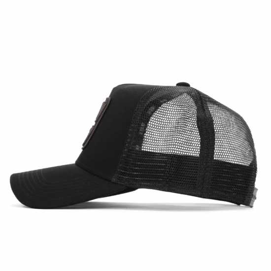 Societe Noir Men's Box Mesh Trucker Cap Black 