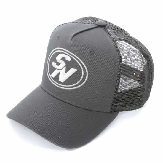 Societe Noir Men's Mesh Trucker Cap White/Grey 