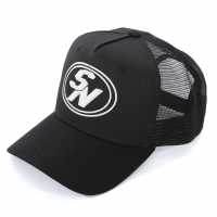 Societe Noir Men's Mesh Trucker Cap White/Black 