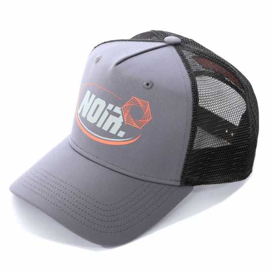 Societe Noir Men's Sport Swoosh Trucker Cap White/Grey 