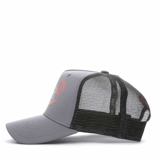 Societe Noir Men's Sport Swoosh Trucker Cap White/Grey 