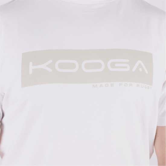 Kooga Тениска Essential Logo Rugby T Shirt White Мъжко облекло за едри хора