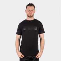 Kooga Тениска Essential Logo Rugby T Shirt Black/Black Мъжко облекло за едри хора