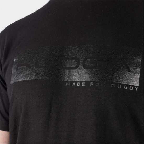 Kooga Тениска Essential Logo Rugby T Shirt Black/Black Мъжко облекло за едри хора