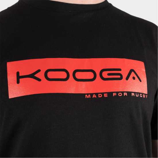 Kooga Тениска Essential Logo Rugby T Shirt Black/Red Мъжко облекло за едри хора