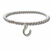 Horseshoe Silver Beaded Bracelet Np-Sbhs  Бижутерия