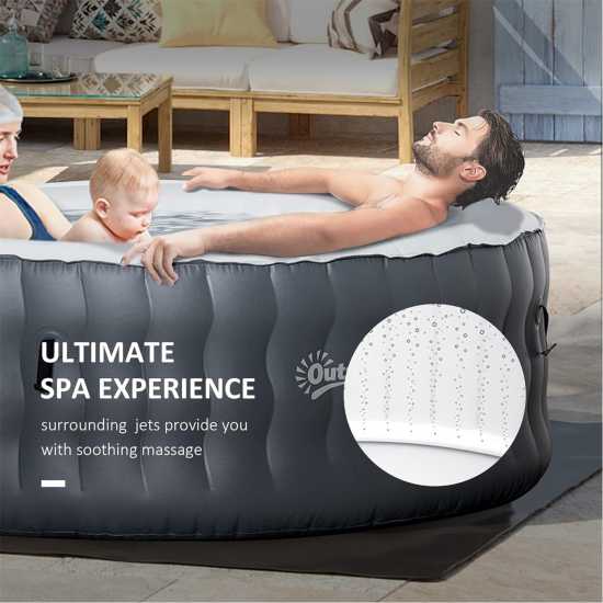 Outsunny Round Inflatable Hot Tub 4-6 Person