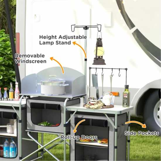 Outsunny Multi-Storage Portable Camping Kitchen