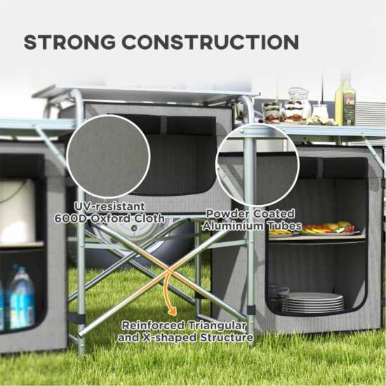 Outsunny Multi-Storage Portable Camping Kitchen