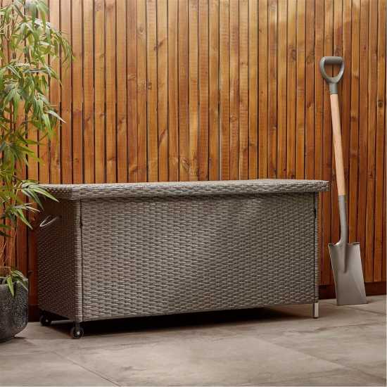 Vonhaus - Rattan Look Outdoor Cushion Storage Box  Лагерни маси и столове