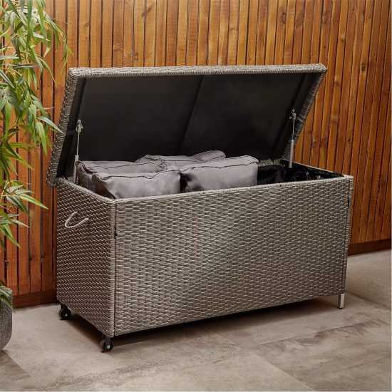 Vonhaus - Rattan Look Outdoor Cushion Storage Box  Лагерни маси и столове