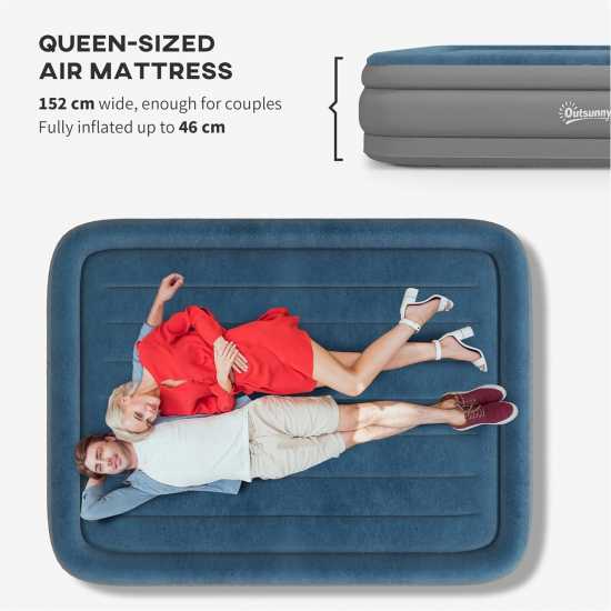 Outsunny King-Size Inflatable Mattress With Pump
