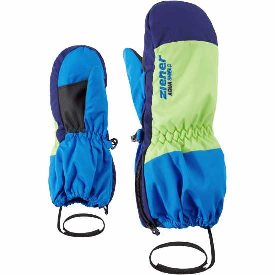 Ziener Levi Mitt Ski Gloves Blue/Green Ziener Levi Mitt Ski Gloves Blue/Green