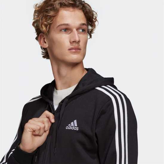 Adidas Essentials French Terry 3-Stripes Full-Zip Hoodie  