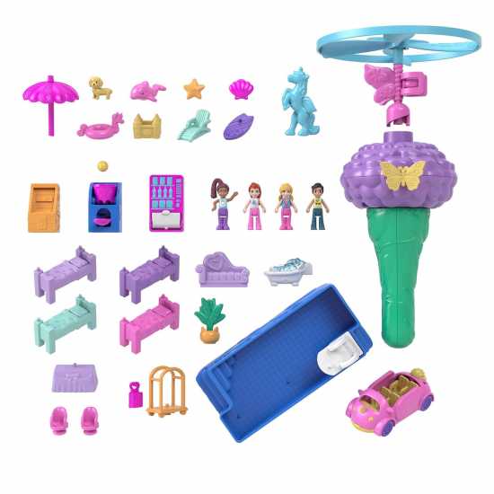 Hasbro Polly Pocket Pollyville Resort Roll Away  Подаръци и играчки