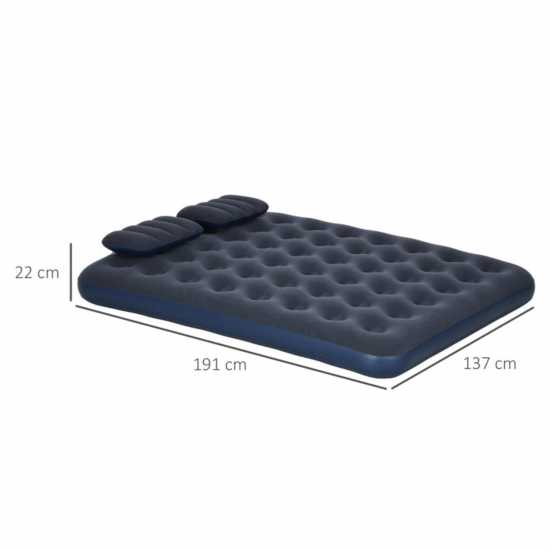 Outsunny Inflatable Double Air Bed, With Hand Pump