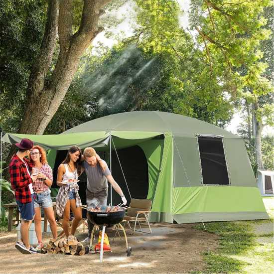Outsunny Tunnel Tent  With Porch 4-8 Person