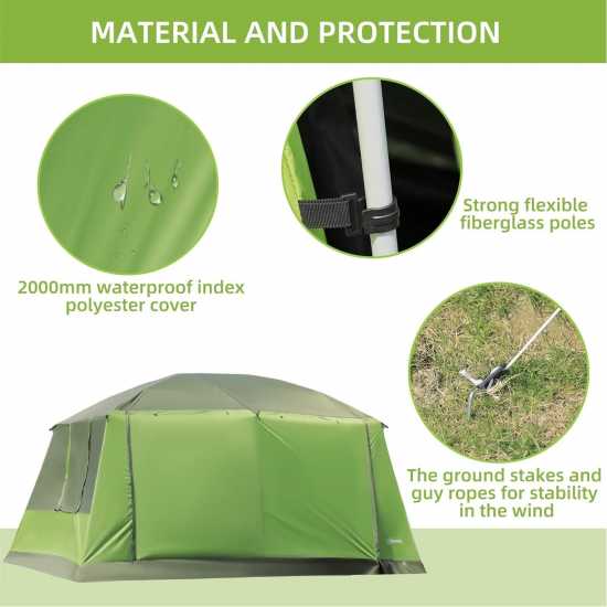 Outsunny Tunnel Tent  With Porch 4-8 Person