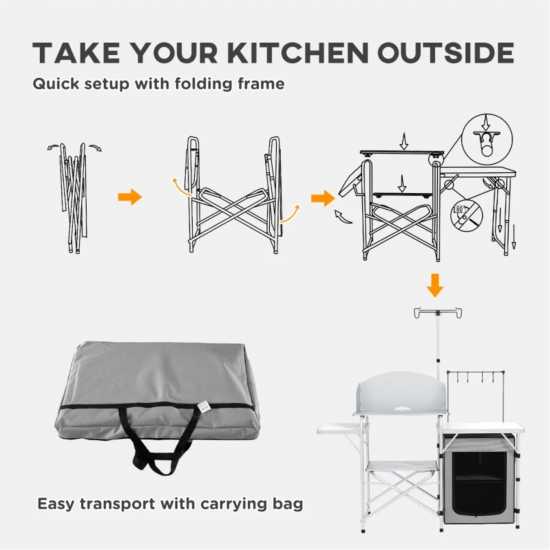 Outsunny Multi-Feature Folding Camping Kitchen