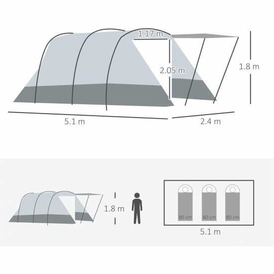 Outsunny 6-8 Person Tunnel Tent  Палатки