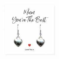 Mum You're The Best Heart Earrings & Gift Card 612