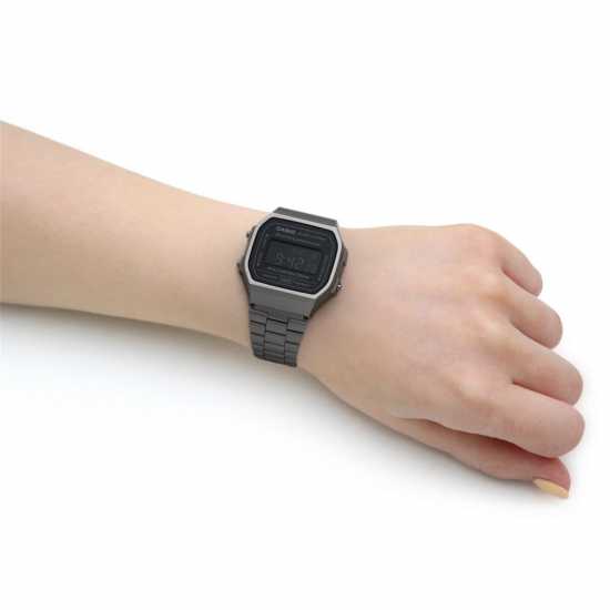Casio Ръчен Часовник С Хронограф Silver Lcd Resin Quartz Chronograph Watch  Бижутерия