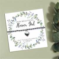 Flower Girl Heart Bracelet & Eucalyptus Gift Card