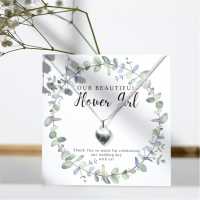 Flower Girl Heart Necklace & Eucalyptus Gift Card