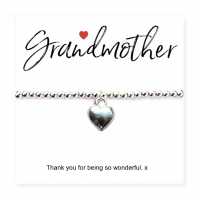 Grandmother Heart Bracelet & Gift Card 615-Cdss-Sb