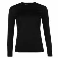 Campri Дамска Термо Блуза Thermal Top Ladies Black Дамски долни дрехи